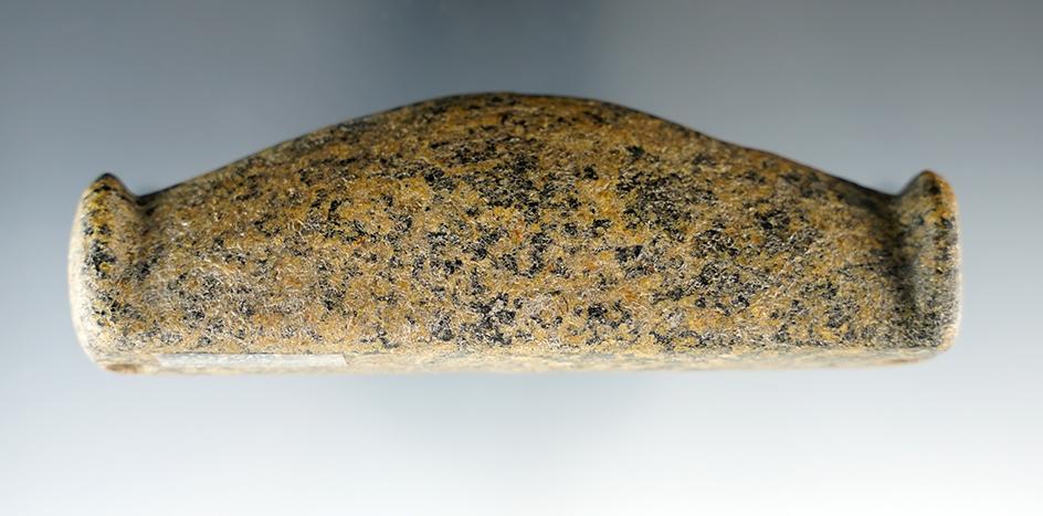 4 1/2" Adena Drilled Bar Amulet made from speckled Granite. Wyandot Co., Ohio. Bennett COA.