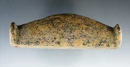 4 1/2" Adena Drilled Bar Amulet made from speckled Granite. Wyandot Co., Ohio. Bennett COA.