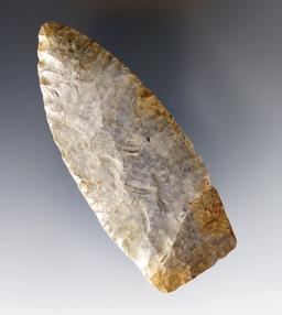 Well flaked 3 3/8" Paleo Lanceolate found in Medina Co., Ohio. Ex. Williams collection.