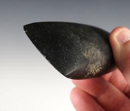 Highly polished! 4 1/16" hardstone Adze with a great bit recovered in Ohio.