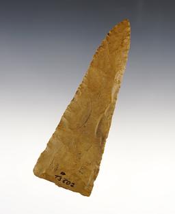 4 1/2" Large and well patinated Triangular Knife in excellent condition. Made from Jasper.
