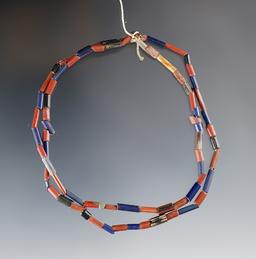 22" Strand of  Tubular Beads - Dann Site in Lima, Monroe Co., New York. Circa 1655-1675.