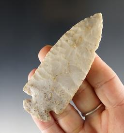 3 7/16" Dovetail made from Burlington Chert. Found in Clinton Co., Illinois. Bennett COA.