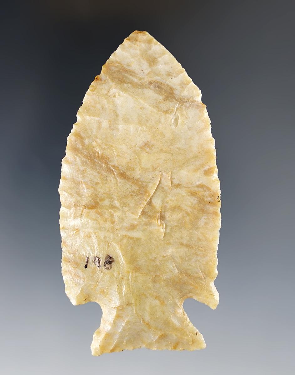 3 1/4" Stilwell - Flint Ridge Flint. Found by John Linbaugh Ex. Ramp collection.