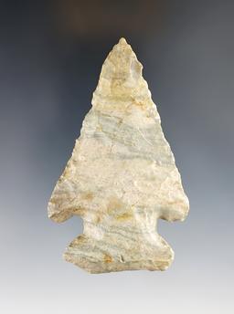 3 1/2" Archaic Bevel  - "Indiana Green" Chert. Kendallville, Noble Co., Indiana. Ex. Katz, Mullis.