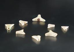 Set of 8 "T" Shaped Shell Beads - Townley Reed Site, Geneva, New York. Circa 1710-1745.