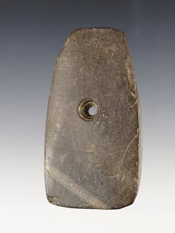 3 1/8" Adena Trapezoidal Pendant found in Sandusky Co., Ohio, South of Vickery. Ex. Root.