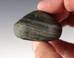 1 5/8" diameter Cone made from beautiful Banded Slate. Found in Clinton Co., Ohio.