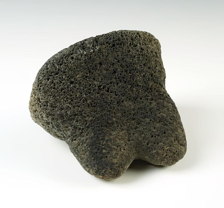 Uniquely styled 3 3/4" tall by 4 5/8" wide Lava Stone Mano Klamath Lake, Lake Co., Oregon.