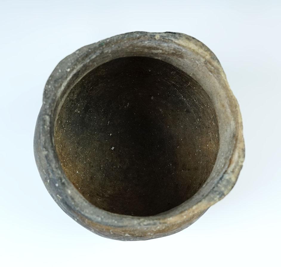 5 1/2" wide Shell Tempered Clay Mississipian Pottery Vessel - Cross Co., Arkansas.