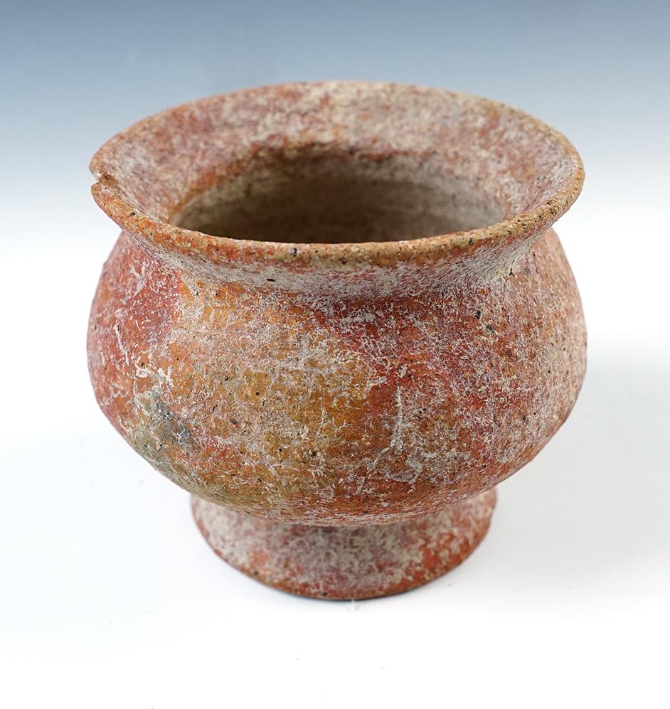 3 5/8" Ban Chiang Pottery Vessel with excellent age on surface. Thailand. Circa 5,000 - 3,000 BC.