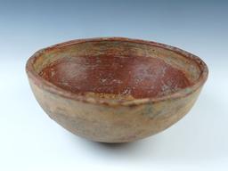 7 3/8" wide by 3" tall solid condition PreColumbian Pottery Bowl recovered in Mexico.