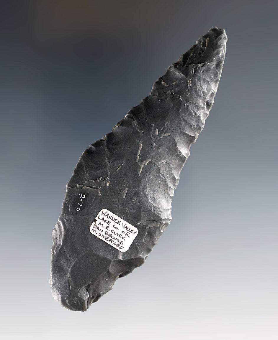 3 11/16" Wahmuza Knife made from Dacite. Found around Warner Valley, Lake Co., Oregon.