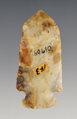 Well colored 2 1/16" Archaic Pentagonal found in Ohio. Made from Flint Ridge Flint.
