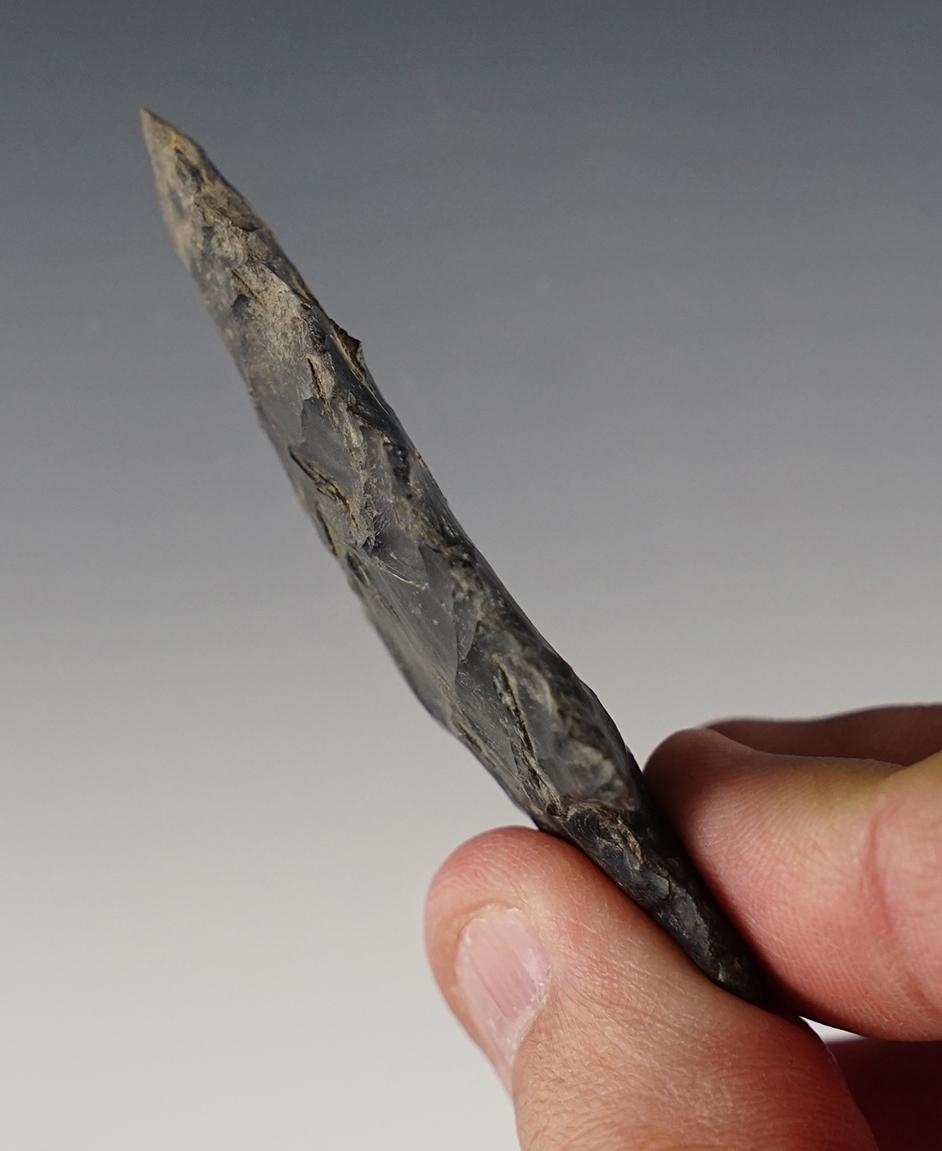 2 9/16" MacCorkle Bifurcate with large serrations. Found in Ohio and made from Coshocton Flint.