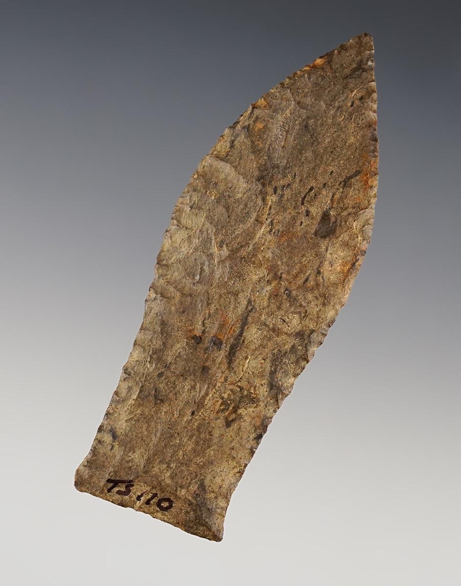 Classic 3 9/16" Copena that is well made from Dover Chert. Found in Benton, Tennessee. COA.