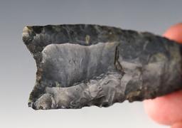 2 5/8" Fluted Paleo Clovis - Licking Co., Ohio. Classic style. Comes with a Dickey COA.