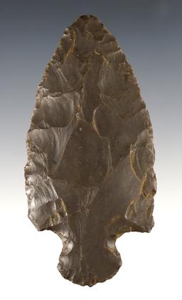 3 7/8" Adena made from Hornstone. Found in Grant Co., Indiana near Fairmount.