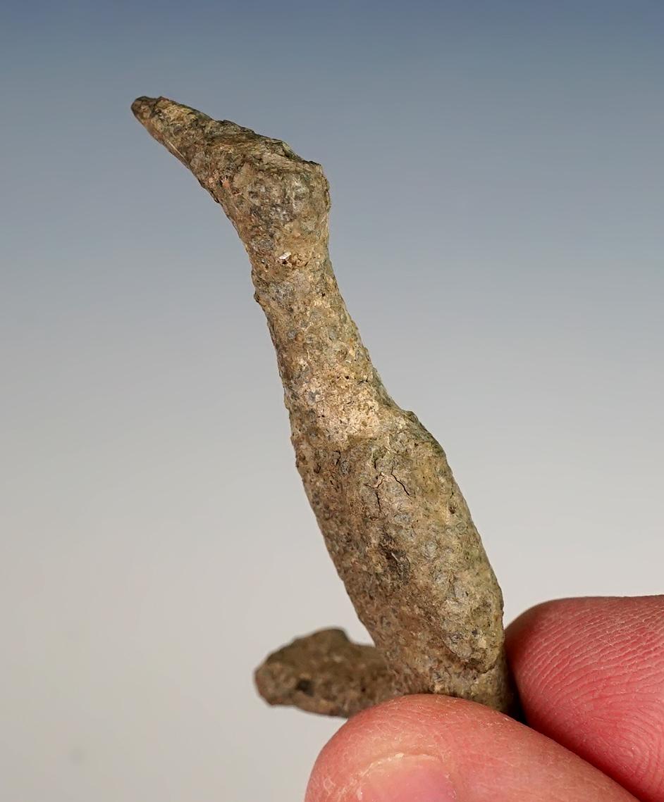 2" Lead Bird Effigy recovered at the Power House Site in Lima, New York.