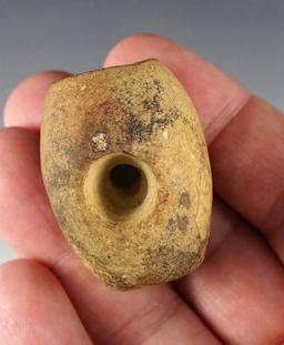 Well made 1 5/8" tall Sandstone Vasiform Pipe found in Michigan. Well patinated.