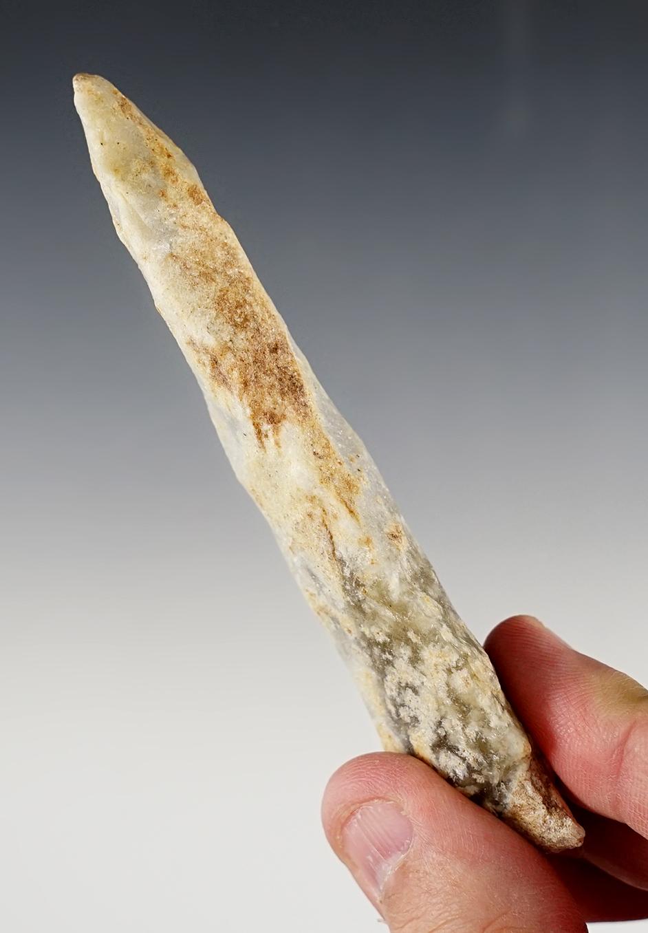 4 1/8" Stilwell made from Tallahatta Quartzite. Found in Lauderdale Co., Alabama.