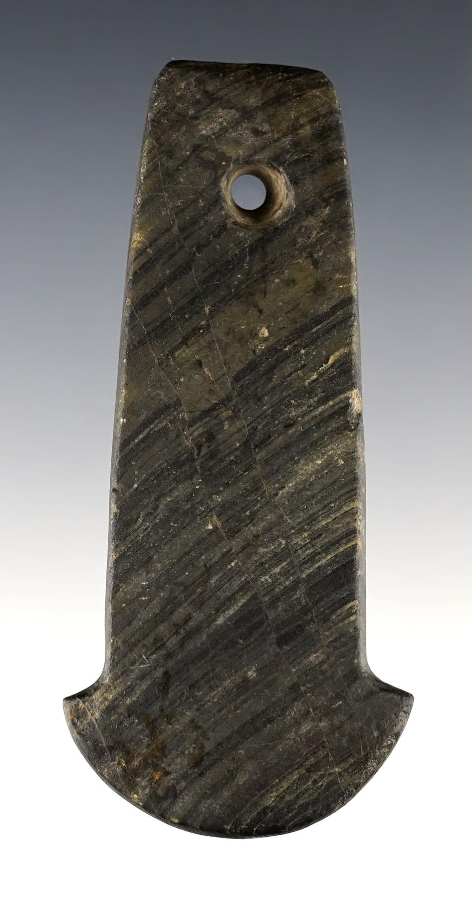 3 11/16" Slate Anchor Pendant made from well patinated Faulted Slate. Excellent condition.