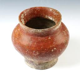 4 1/4" tall by 5" wide Ban Chiang Pottery Vessel with excellent age on surface. Recovered in Thailan