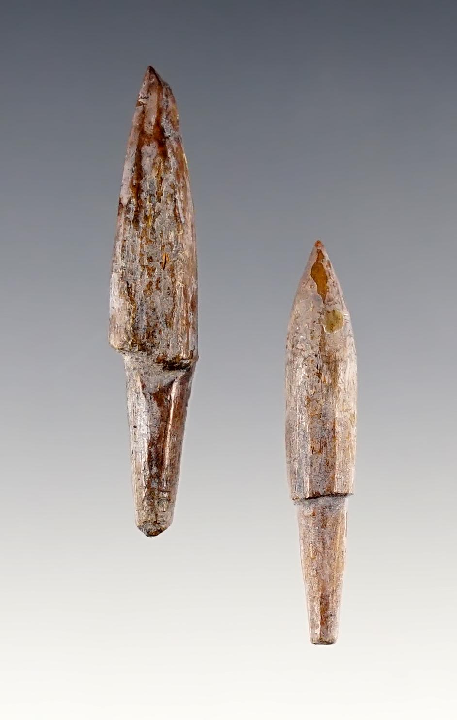 Nice pair of Socketed Spear points. Found in the 1950's by Norma Berg in Washington. COO.