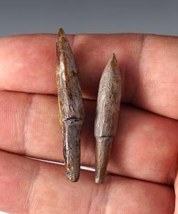Nice pair of Socketed Spear points. Found in the 1950's by Norma Berg in Washington. COO.