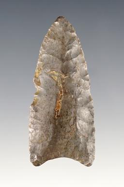 2" Fluted Paleo Clovis found in Mercer Co., Kentucky. Made from high-grade Flint. Dickey COA.