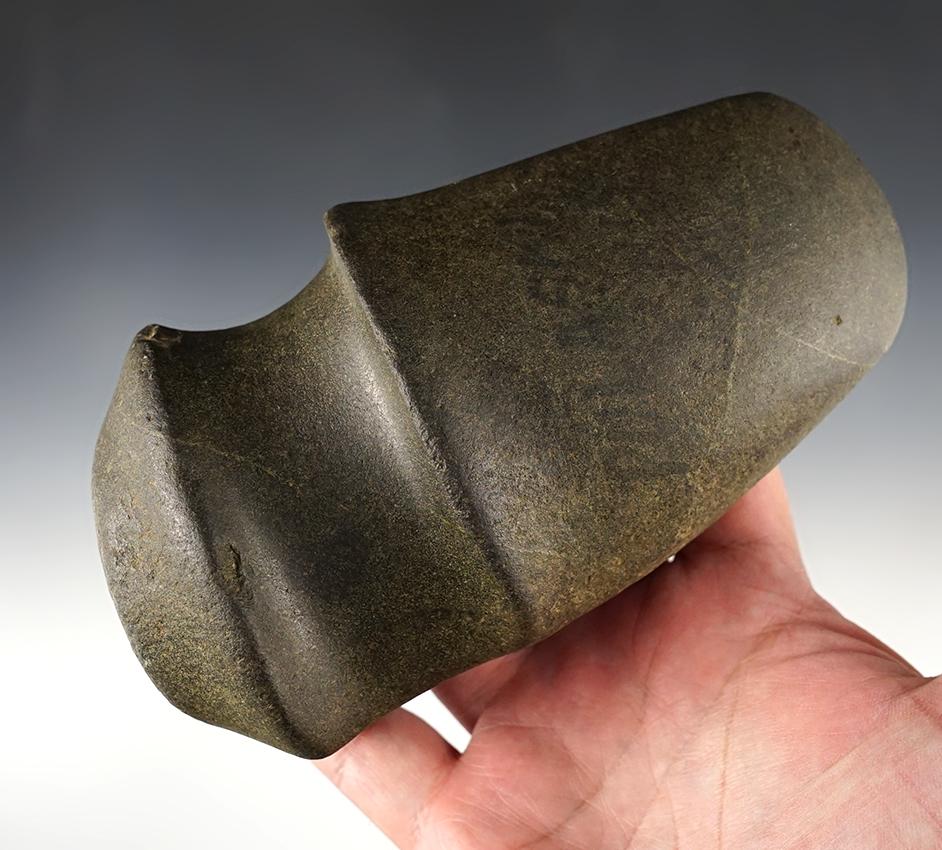 Well defined and nicely styled 6 1/2" long  3/4 Grooved Axe - Hillsdale Co., Michigan.