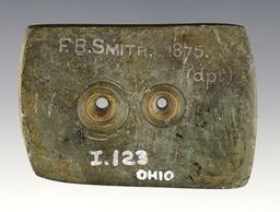 2 7/16" Ohio Gorget found in Ohio. Ex. F. B. Smith, 1875. Ex. Western Reserve Historical Society.