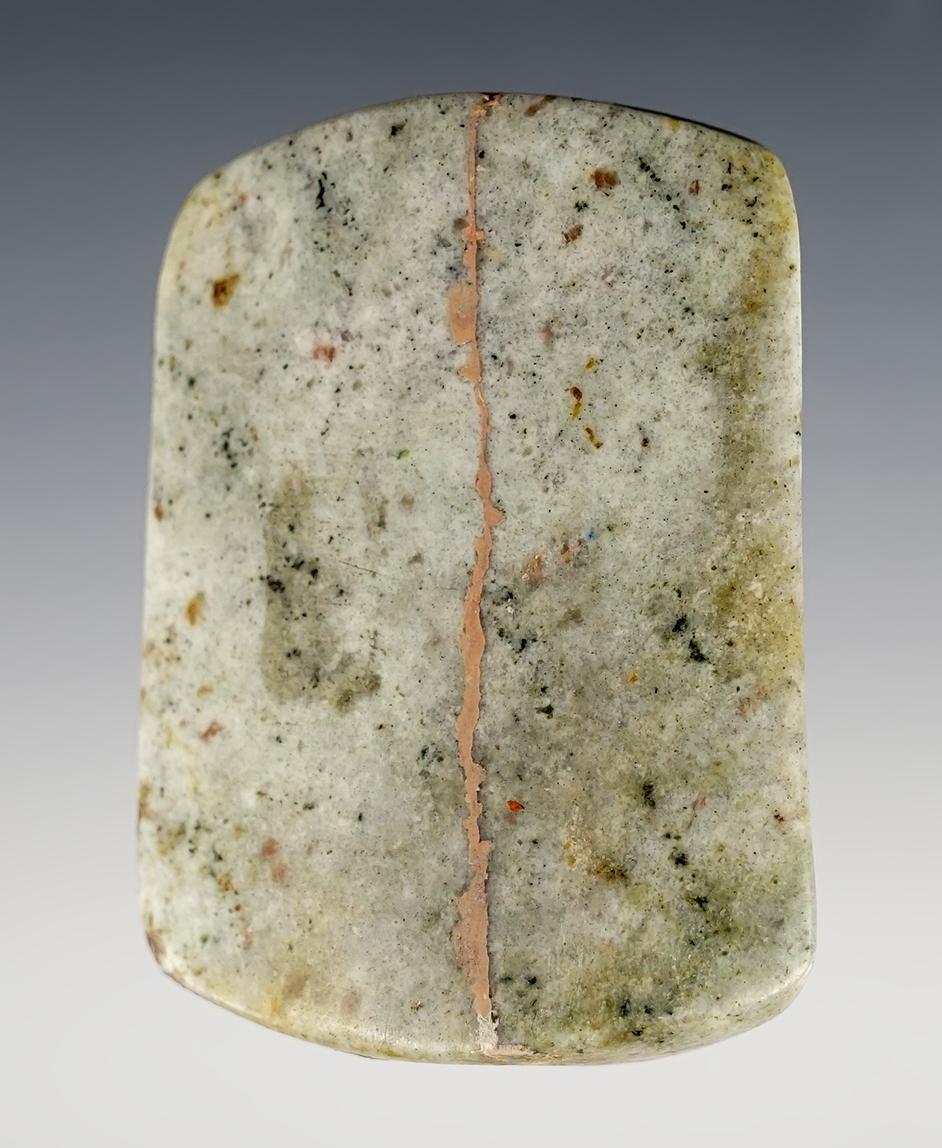 2 3/4" Bannerstone - Spencer Co., Indiana. Glued w/ filler. Pictured  "The Art Gerber Story".