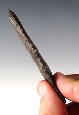 3 1/4" Stemmed Paleo Lance found in Wood Co., Ohio. One basal corner has been restored.