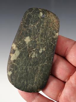 Thin 3 5/8" Anasazi/Hohokam drilled Stone Pendant found in New Mexico.