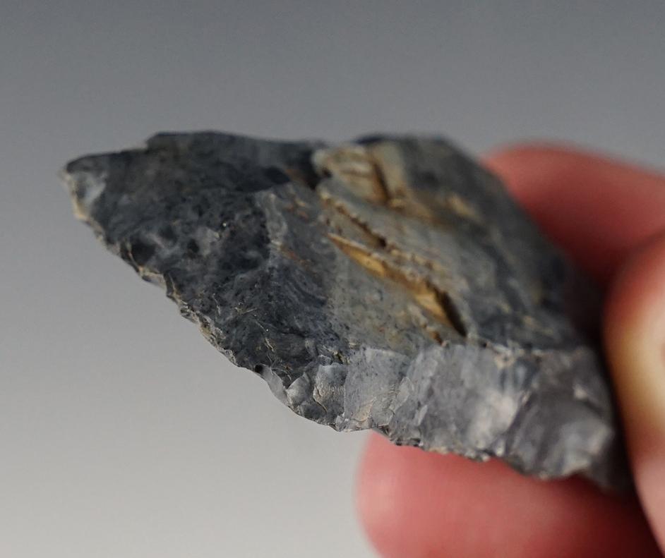 2" Paleo Square Knife made from mottled Coshocton Flint. Found in Licking Co., Ohio. E