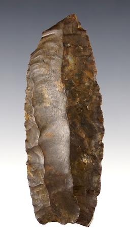 Interesting Paleo Artifact! 3 3/4" Fluted paleo Clovis made from patinated Coshocton Flint.