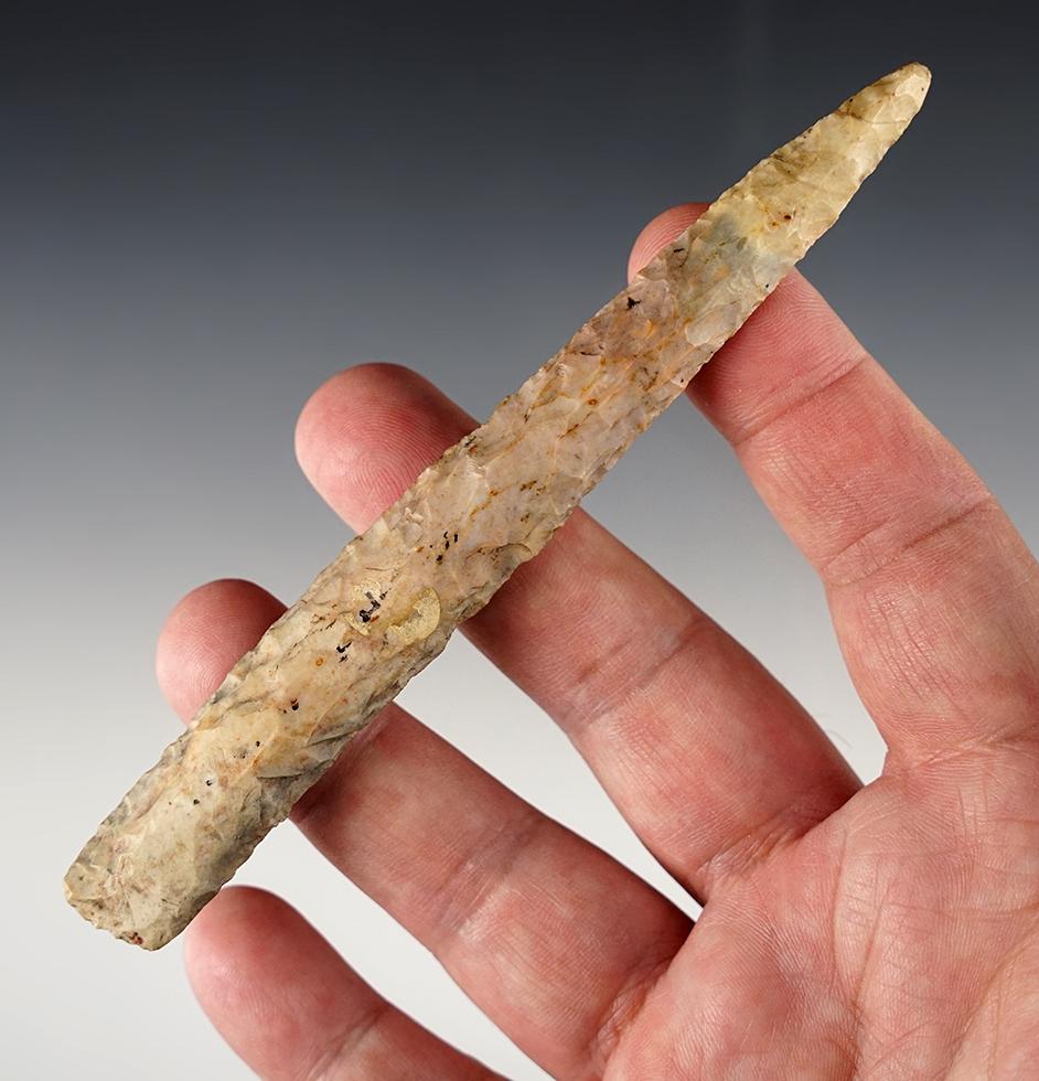 5 3/8" Flint Drill found in LaGrange Co., Indiana. Purchased at the Munger auction.