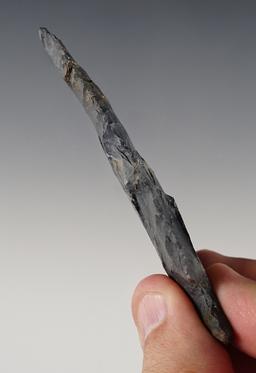 Classic 3 3/8" MacCorkle Bifurcate found in Fayette Co., Ohio. Made from Coshocton Flint.