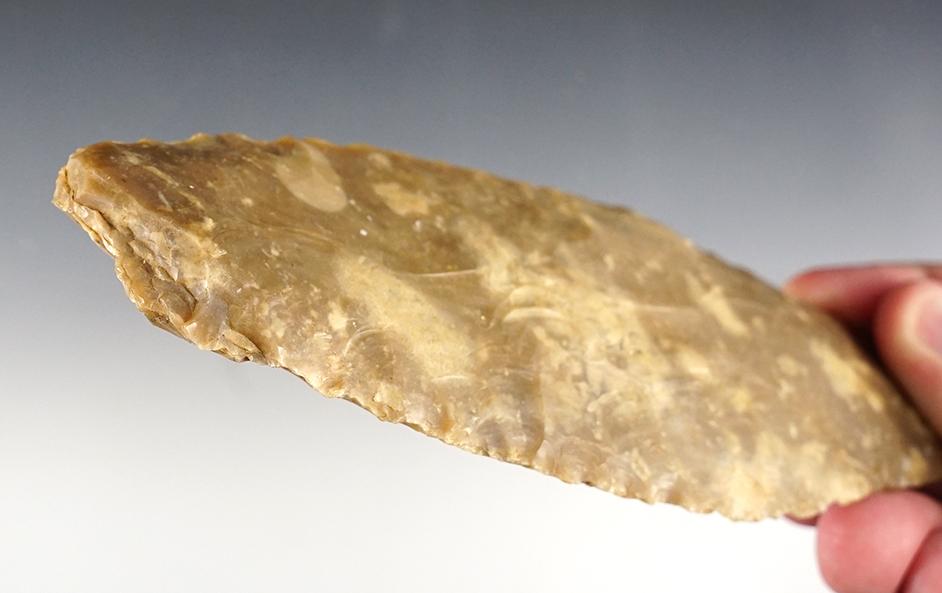 Large 7 1/4" Archaic Knife made from Edwards Flint, Texas. Ex. Mike Crone, Ken Partain.