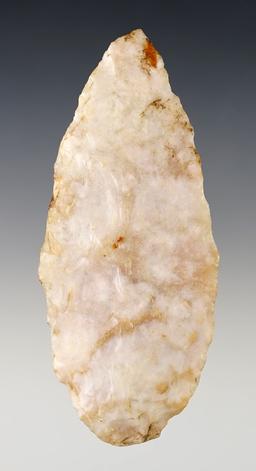 3 7/8" Adena Chace Blade made from Flint Ridge Chalcedony. Found in Delaware Co., Ohio.