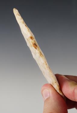 3 7/8" Adena Chace Blade made from Flint Ridge Chalcedony. Found in Delaware Co., Ohio.