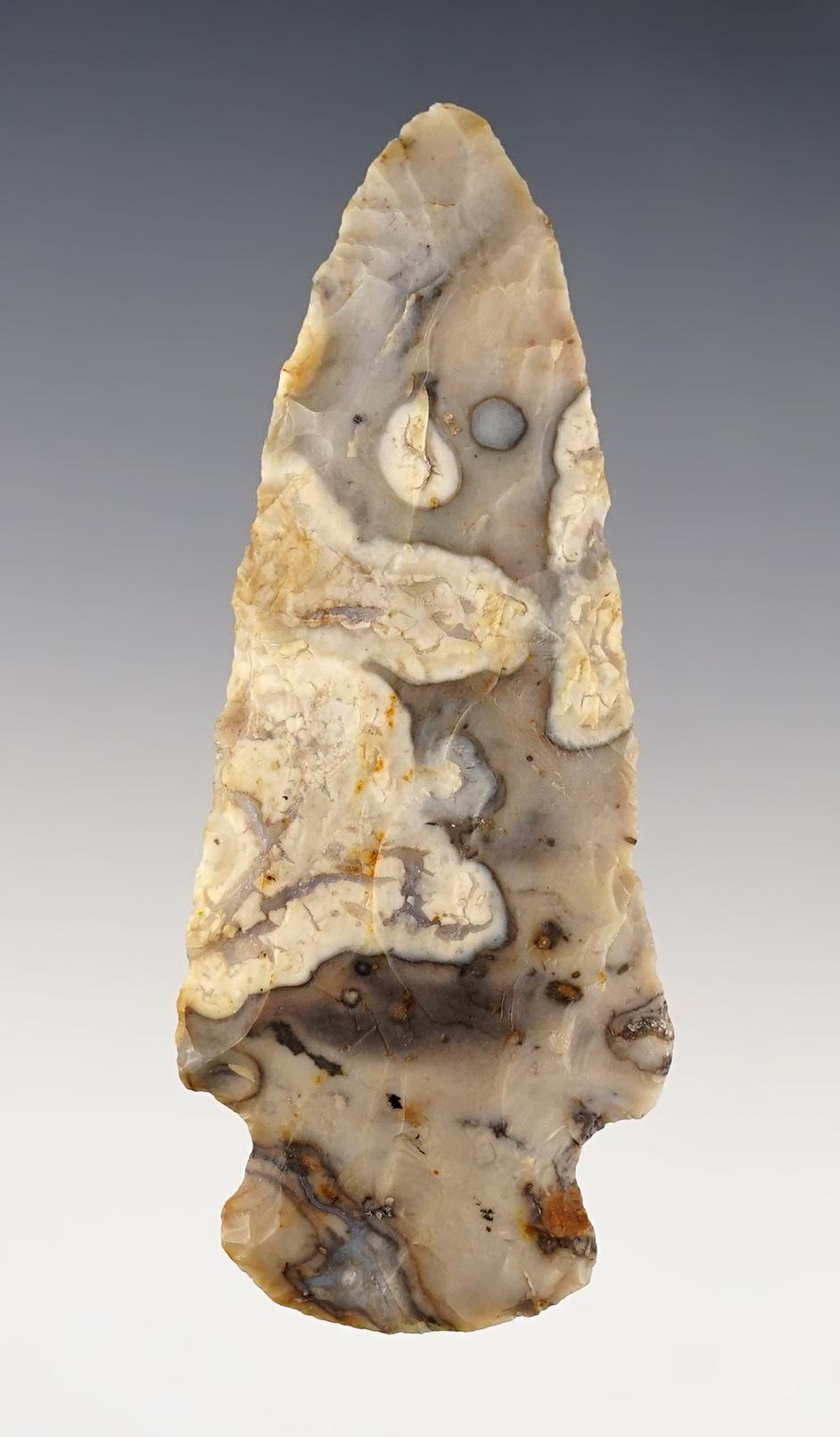 3 1/4" Hopewell made from beautiful Flint Ridge Flint, found in Ohio.