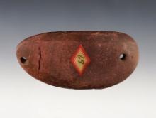 3 7/8" broken and glued Gorget made from Silt Stone. Found in Mississippi.