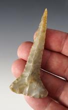 Exceptional flaking on this 3" Archaic Drill made from Flint Ridge Flint. Found in Ohio.