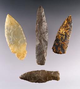 Set of 4 nice Tennessee points. Includes a Lerma Blade, Turkeytail, Blade & Copena.