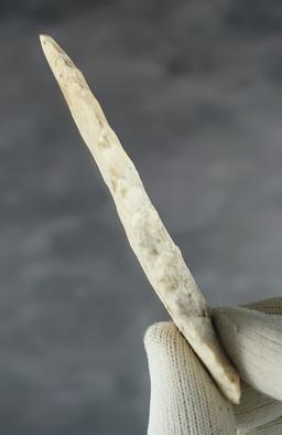 4 1/8" Blade made from patinated cream-colored Chert. Found in the Midwestern U.S.