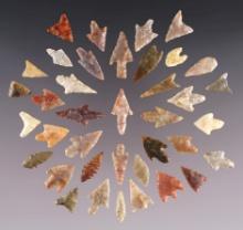 Set of 38 assorted African Neolithic points. Found in the northern Sahara Desert region.