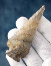Uniquely styled 3 7/16" Ohio Archaic Pentagonal made from Coshocton Flint. Ex. Doug Hooks.