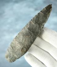 4 3/4" weak stemmed early Adena point. Made from Nellie Chert. From western Ohio.